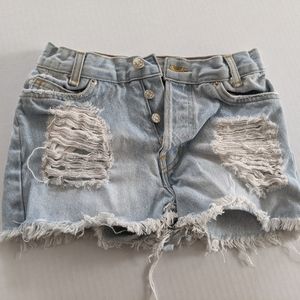 John Galt Women's Sz 24 Cut Off Jean Shorts Button